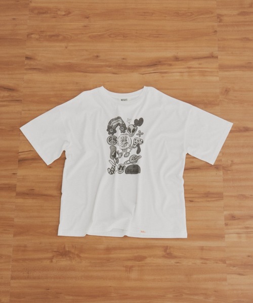 「MERLOT」 半袖Tシャツ FREE ホワイト レディース_画像6