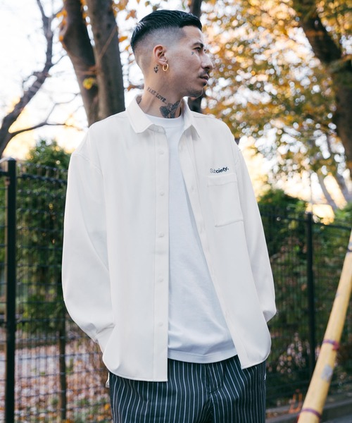 「Subciety」 長袖シャツ LARGE ブラック メンズ_画像7