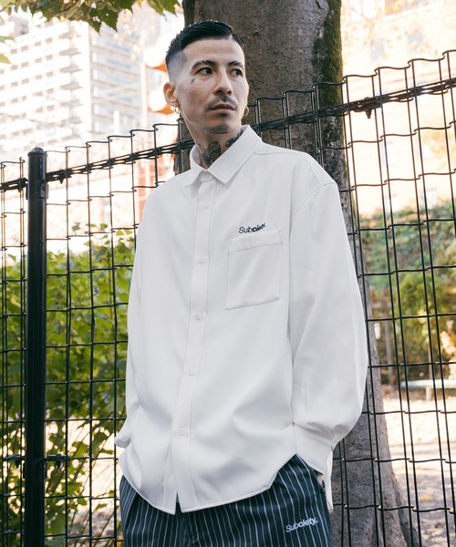 「Subciety」 長袖シャツ LARGE ブラック メンズ_画像9