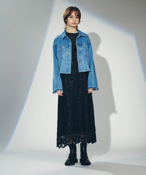GRACE CONTINENTAL」 デニムジャケット 36 ブラック レディース GRACE