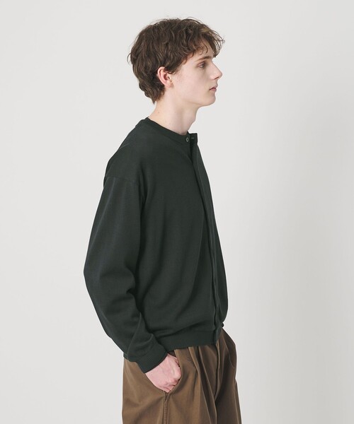 BEAUTY&YOUTH コットン クルーネック カーディガン 黒 Mサイズ BEAUTY＆YOUTH UNITED ARROWS カーディガン コットン 8B クルーネック