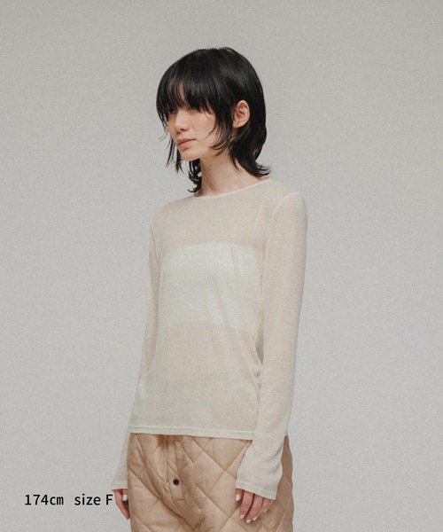 「M TO R」 長袖カットソー FREE オレンジ レディース_画像3