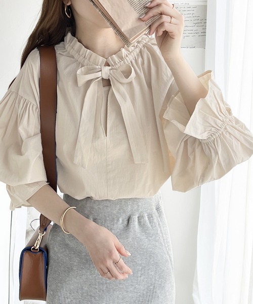 「classicalelf」 長袖ブラウス LARGE ブルー レディース_画像3