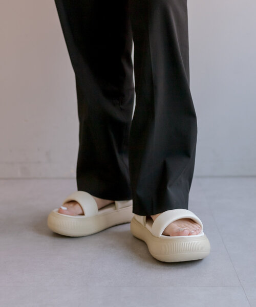 「ear PAPILLONNER」 「PUMA」フラットサンダル 23cm ブラック レディース_画像4