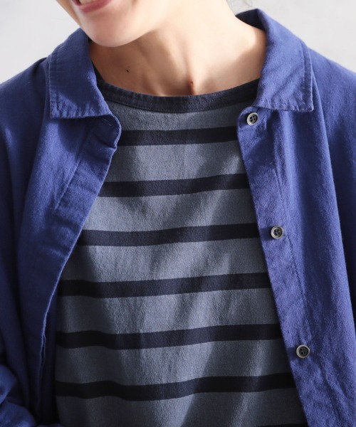 「soulberry」 シャツワンピース 4L ブルー レディース_画像7