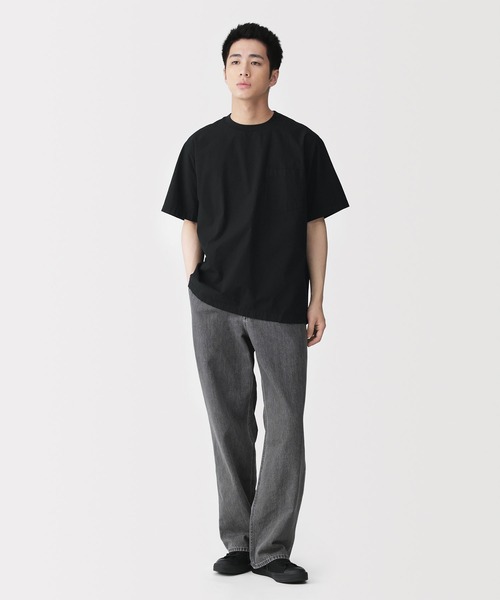 無印良品（MUJI） シャツ 半袖 紳士 涼感クルーネック半袖布帛Tシャツ