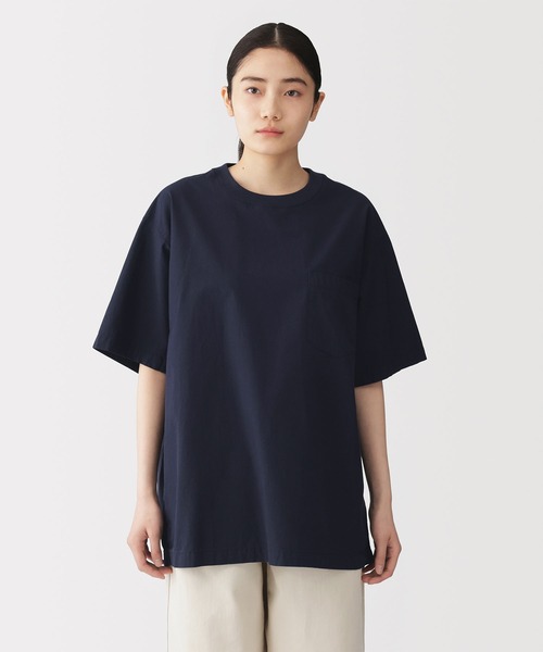 無印良品（MUJI） シャツ 半袖 紳士 涼感クルーネック半袖布帛Tシャツ