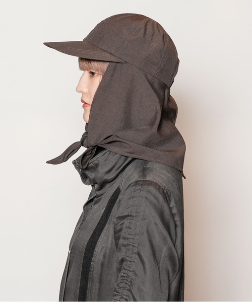 CA4LA カシラ　Humus2 ブラック　黒　フラップ付きキャップ　UVカット CA4LA（カシラ） キャップ 帽子 uvカット 紫外線カット レディース