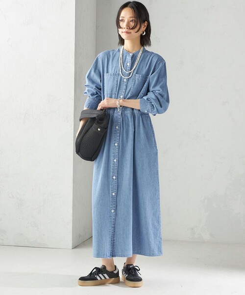 「SHIPS」 長袖ワンピース ONE SIZE ブルー レディースの画像