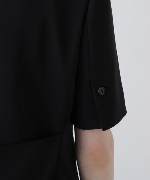 ジャケット ノーカラージャケット ストレッチジョーゼットジャケット レディースの画像
