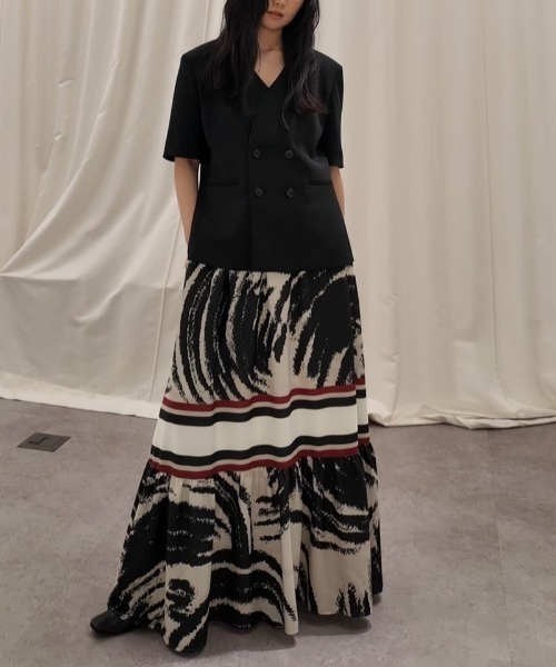 ジャケット ノーカラージャケット ストレッチジョーゼットジャケット レディースの画像
