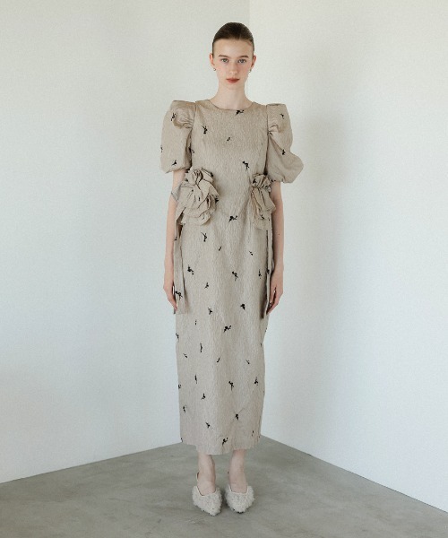 ドレス 「ANDRESD」blossom frill dress 結婚式 パーティードレス オケージョンドレス お呼ばれ 二次会 成人式 同窓会