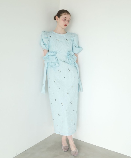 ドレス 「ANDRESD」blossom frill dress 結婚式 パーティードレス オケージョンドレス お呼ばれ 二次会 成人式 同窓会