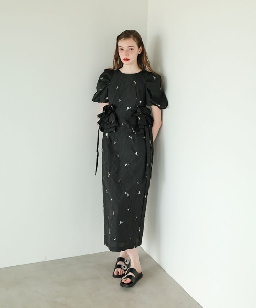 ドレス 「ANDRESD」blossom frill dress 結婚式 パーティードレス オケージョンドレス お呼ばれ 二次会 成人式 同窓会