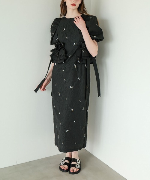 ドレス 「ANDRESD」blossom frill dress 結婚式 パーティードレス オケージョンドレス お呼ばれ 二次会 成人式 同窓会