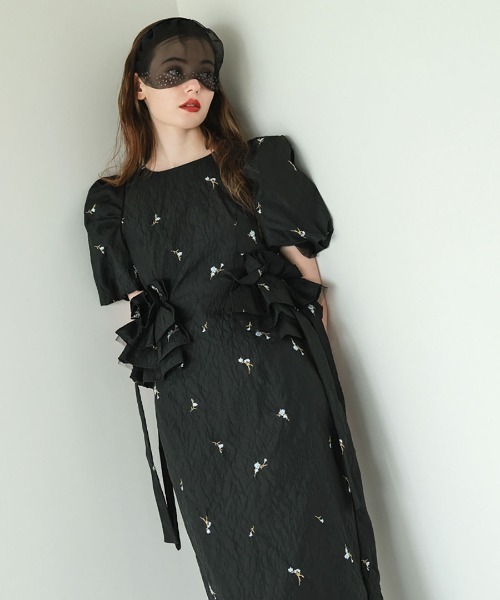 ドレス 「ANDRESD」blossom frill dress 結婚式 パーティードレス オケージョンドレス お呼ばれ 二次会 成人式 同窓会