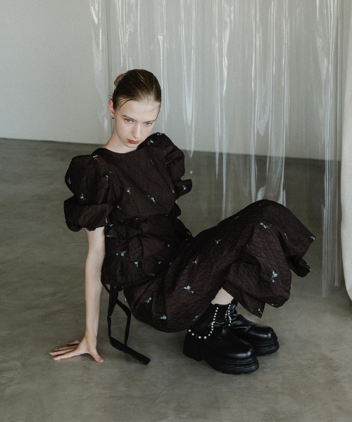 ドレス 「ANDRESD」blossom frill dress 結婚式 パーティードレス オケージョンドレス お呼ばれ 二次会 成人式 同窓会