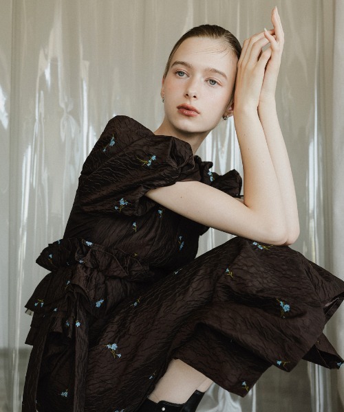 ドレス 「ANDRESD」blossom frill dress 結婚式 パーティードレス オケージョンドレス お呼ばれ 二次会 成人式 同窓会