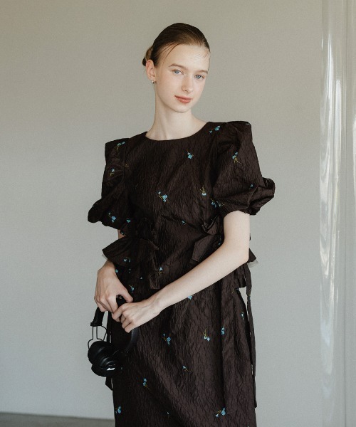 ドレス 「ANDRESD」blossom frill dress 結婚式 パーティードレス オケージョンドレス お呼ばれ 二次会 成人式 同窓会