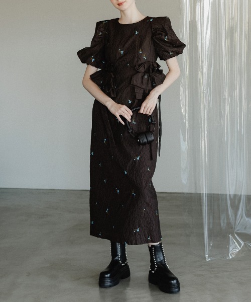 ドレス 「ANDRESD」blossom frill dress 結婚式 パーティードレス オケージョンドレス お呼ばれ 二次会 成人式 同窓会