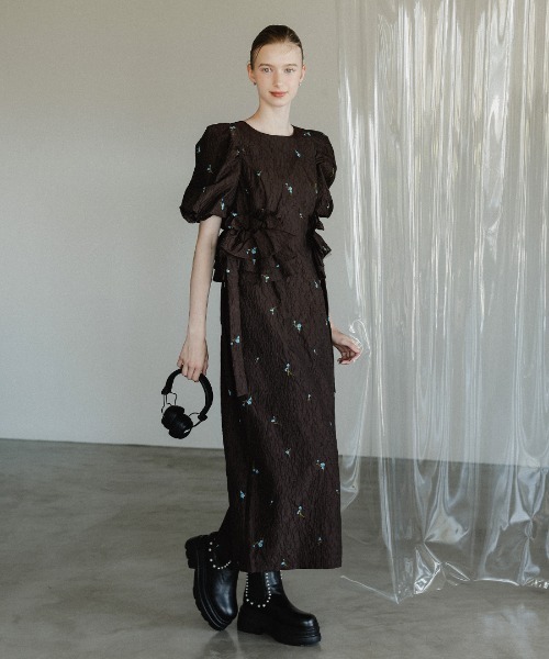ドレス 「ANDRESD」blossom frill dress 結婚式 パーティードレス オケージョンドレス お呼ばれ 二次会 成人式 同窓会