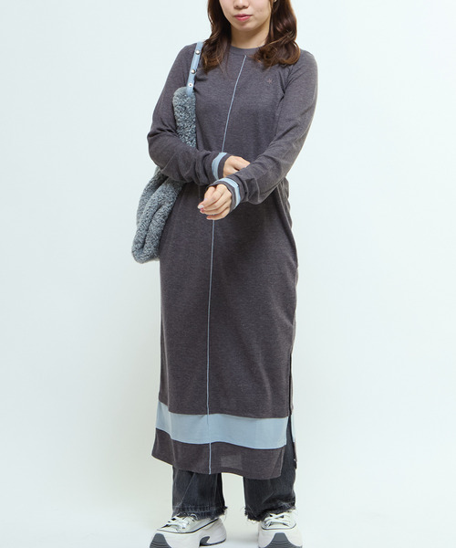 「CONVERSE TOKYO」 長袖ワンピース - グリーン レディース_画像2
