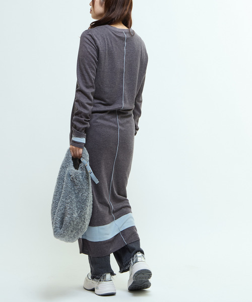「CONVERSE TOKYO」 長袖ワンピース - グリーン レディース_画像7