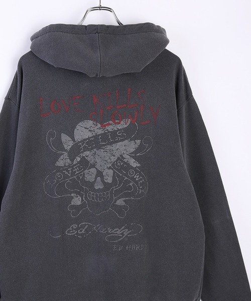 Ed Hardy（エド・ハーディー） ジップアップパーカー M グレー系その他