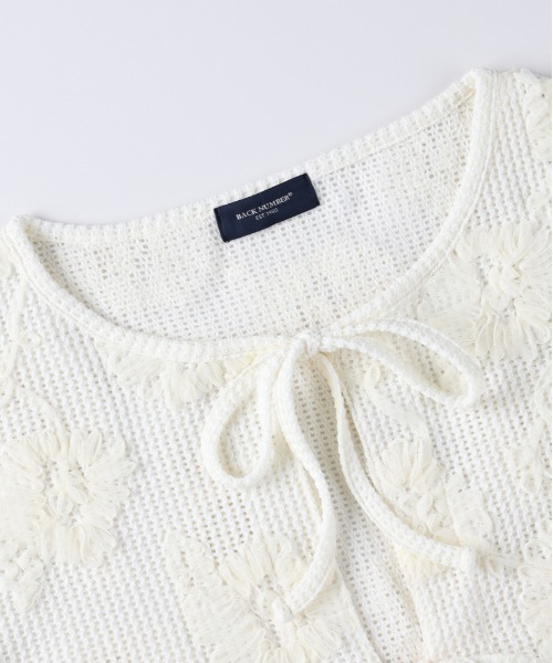 BACK NUMBER カーディガン BACK NUMBER(バックナンバー)シアー刺繍