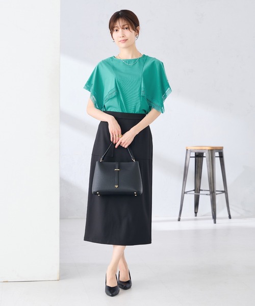 スカート 「洗える」ストレッチナロースカートの画像