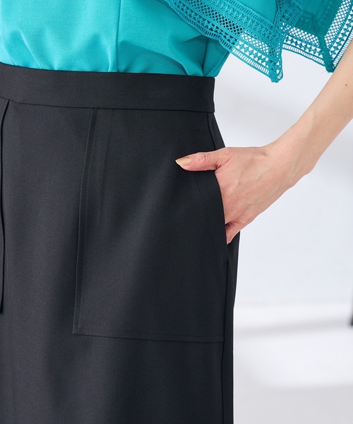 スカート 「洗える」ストレッチナロースカートの画像