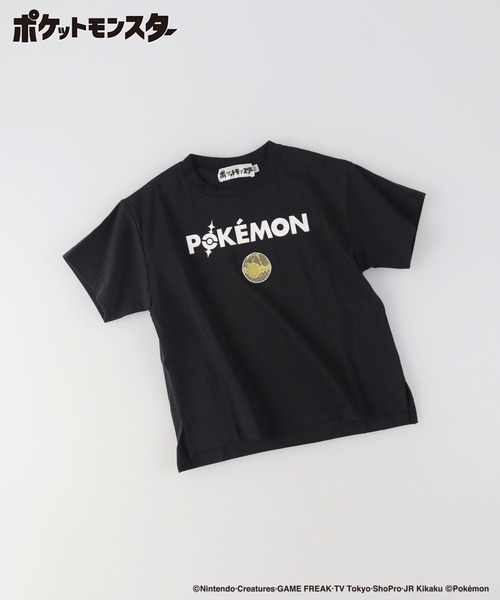 【男女兼用】半袖Tシャツ ポケモン 黒/S branshes（ブランシェス） tシャツ 「ポケモン」半袖Tシャツ キッズ
