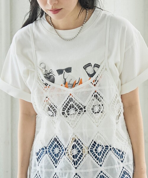 coen（コーエン） キャミソール 2way刺繍レース キャミソールビスチェ