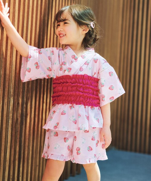 ANY（エニィ） 甚平 浴衣 簡単帯付き 甚平セット キッズ 子供 女の子