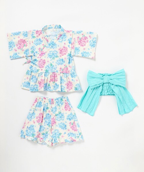 ANY（エニィ） 浴衣 簡単帯付き 甚平セット キッズ 子供 女の子