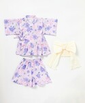 甚平 浴衣 簡単帯付き 甚平セット キッズ 子...の詳細画像4