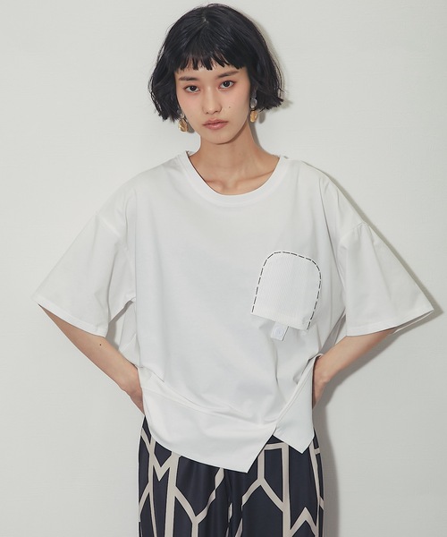 tシャツ 異素材切り替えTシャツ レディース | ブランド登録なし | 23