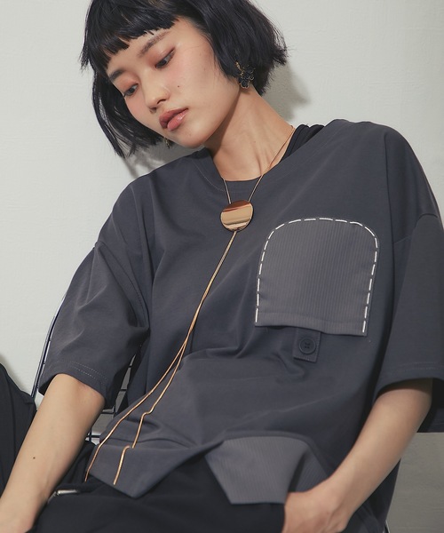 tシャツ 異素材切り替えTシャツ レディース | ブランド登録なし | 12