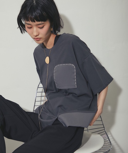 tシャツ 異素材切り替えTシャツ レディース | ブランド登録なし | 14