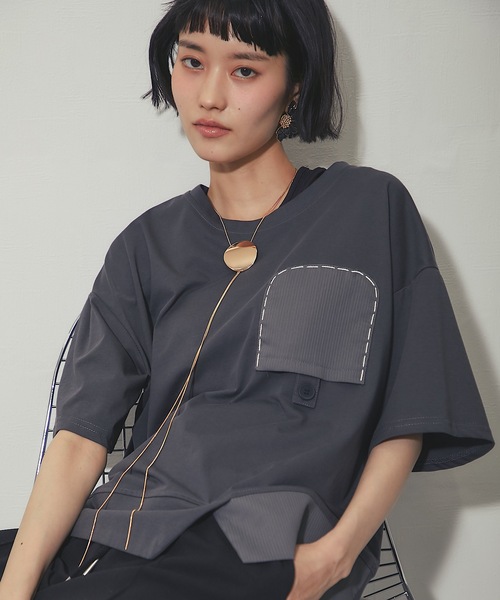 tシャツ 異素材切り替えTシャツ レディース | ブランド登録なし | 08
