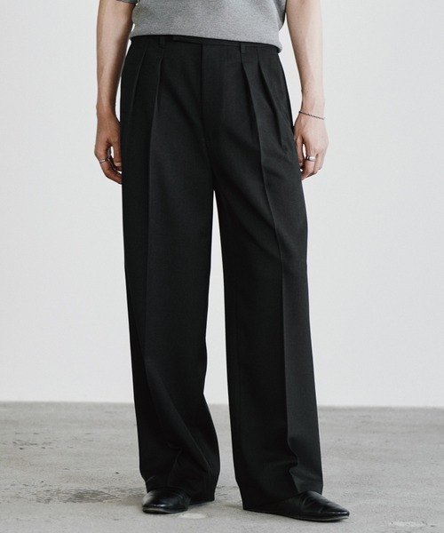 WYM LIDNM スラックス SEMI WIDE STRAIGHT CLASSIC SLACKS メンズ