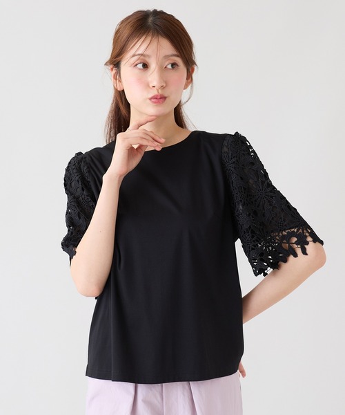 Rose Tiara（ローズティアラ） tシャツ 半袖 3Dレースフレアスリーブ 