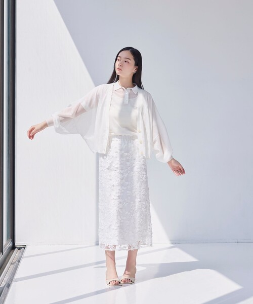 「BIANCA」 スカート 38 オフホワイト レディース_画像5