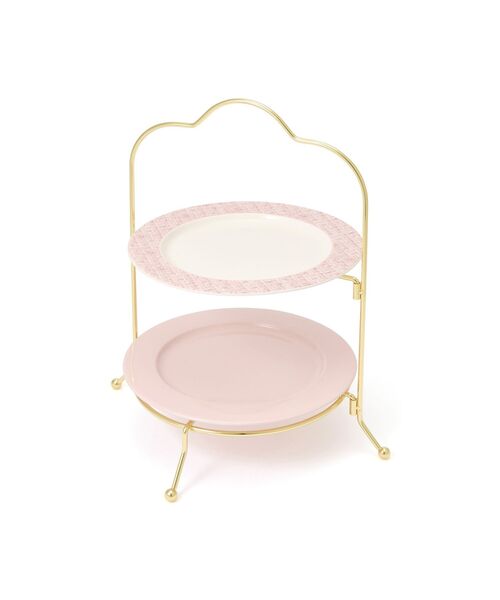 Francfranc（フランフラン） 食器 ツイード ケーキスタンド ピンク 2段
