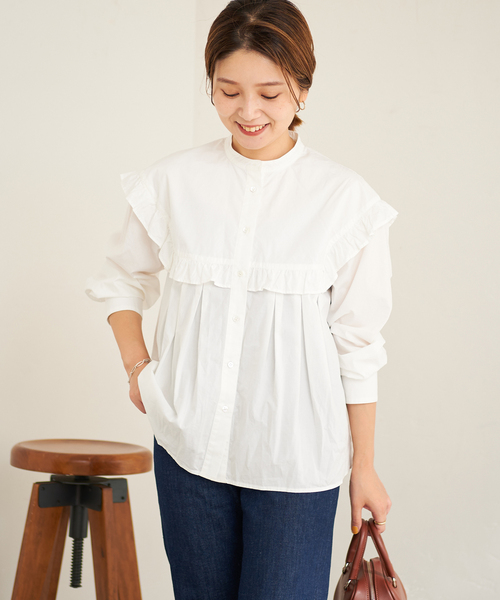 journalstandard フリルシャツ JOURNAL STANDARD シャツ ブラウス ショルダーフリルミドル