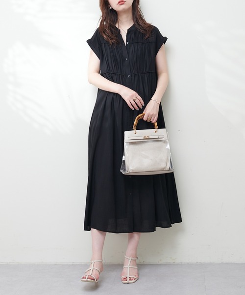 natural couture ギャザーデザイン楊柳シャツワンピース 新品 natural couture ワンピース ギャザーデザイン楊柳シャツ