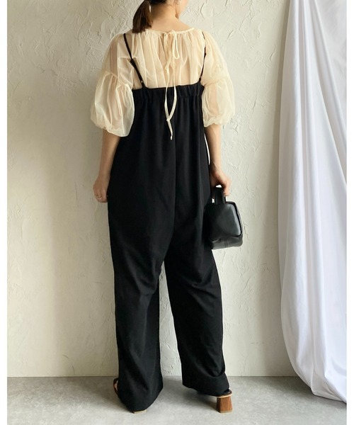 She's Closet ブラウス シャツ ボリュームスリーブリボン半袖チュール