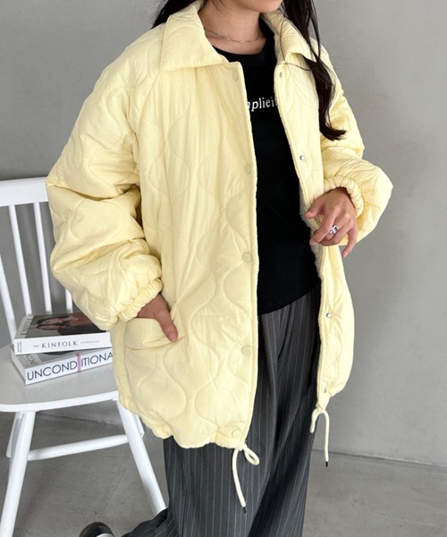 CLEA ブルゾン アウター 裏ボアオーバーサイズキルティングジャケット