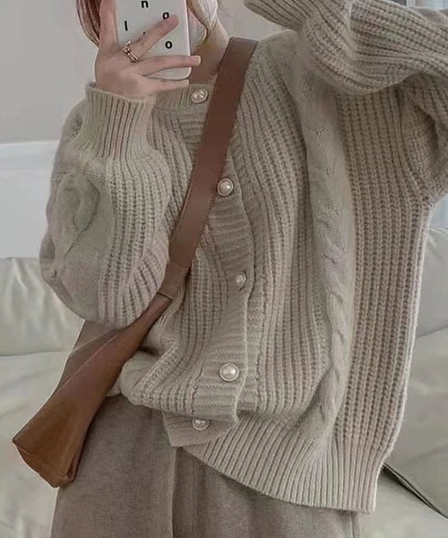 Amulet（アミュレット） カーディガン ケーブル編みカーディガン