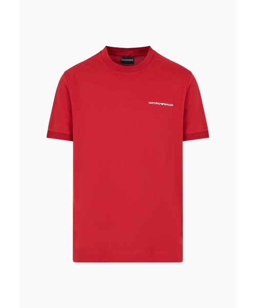 【国内即発】EMPORIO ARMANI 軽量ジャージー ロゴ＆リブ Tシャツ EMPORIO ARMANI tシャツ 「エンポリオ アルマーニ」Tシャツ 軽量